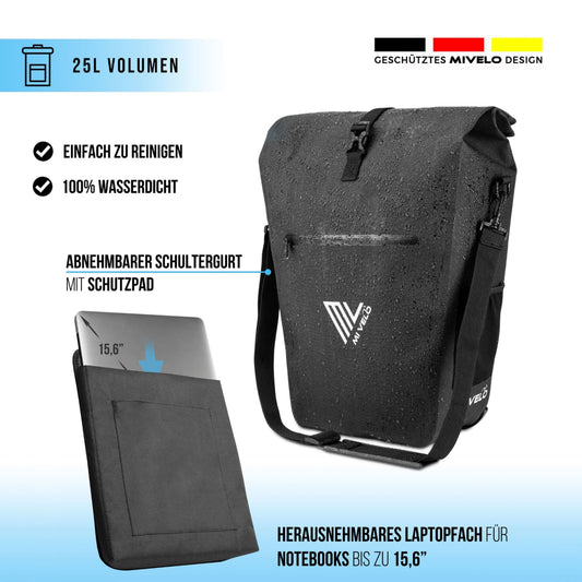 2in1 Fahrradtasche 25L wasserdicht