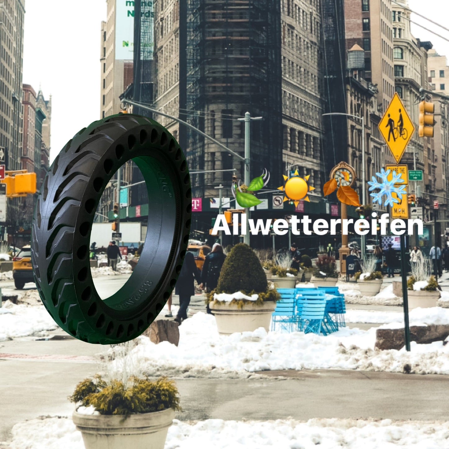 2 Stück E-Scooter Vollgummireifen 8,5 x 2 Zoll pannensicherer Honeycomb Reifen für E-Scooter verschiedener Marken - MabeaMobility