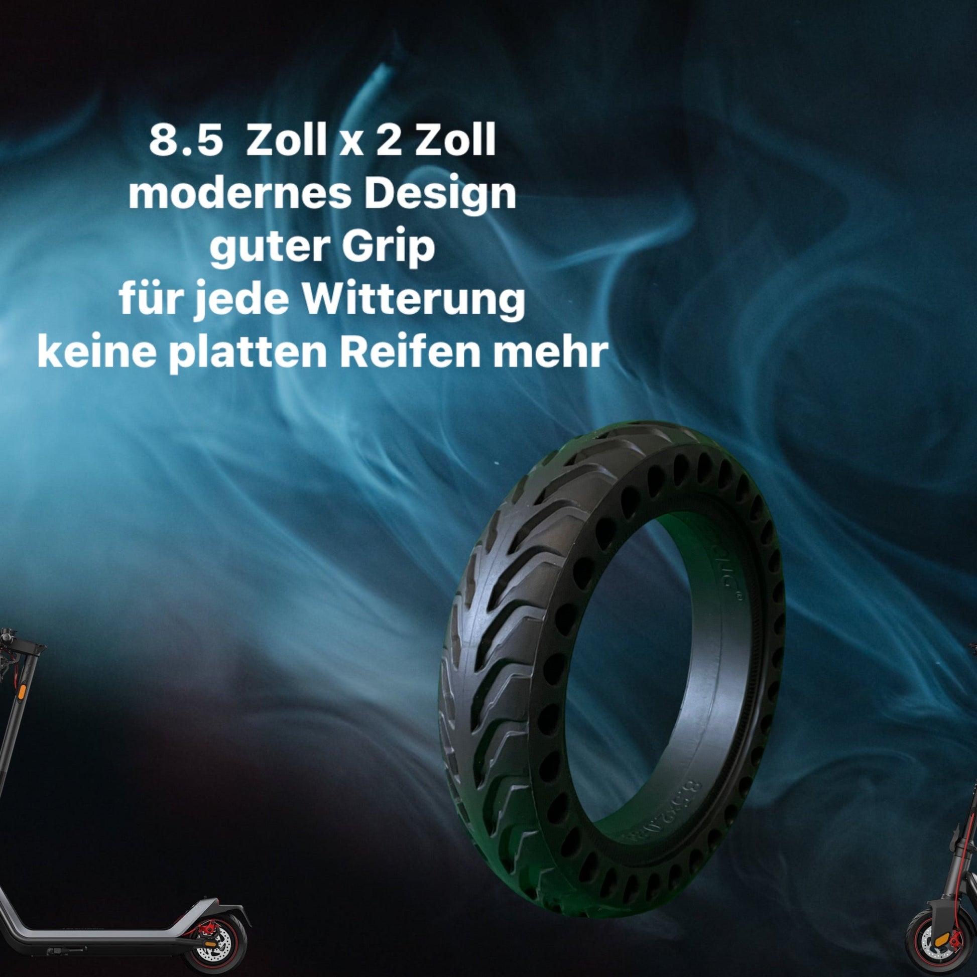 2 Stück E-Scooter Vollgummireifen 8,5 x 2 Zoll pannensicherer Honeycomb Reifen für E-Scooter verschiedener Marken - MabeaMobility