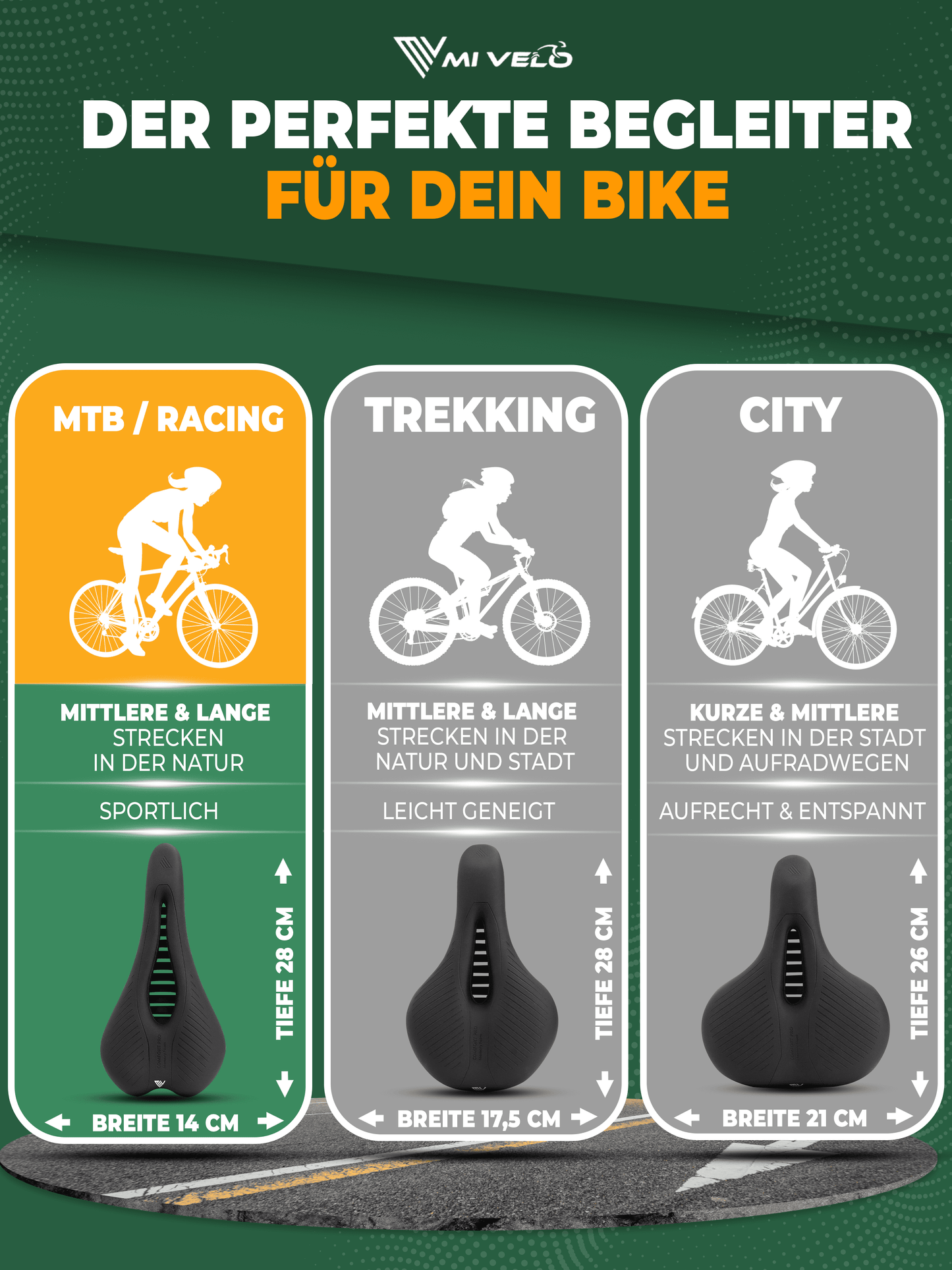 Bequemer Fahrradsattel MTB