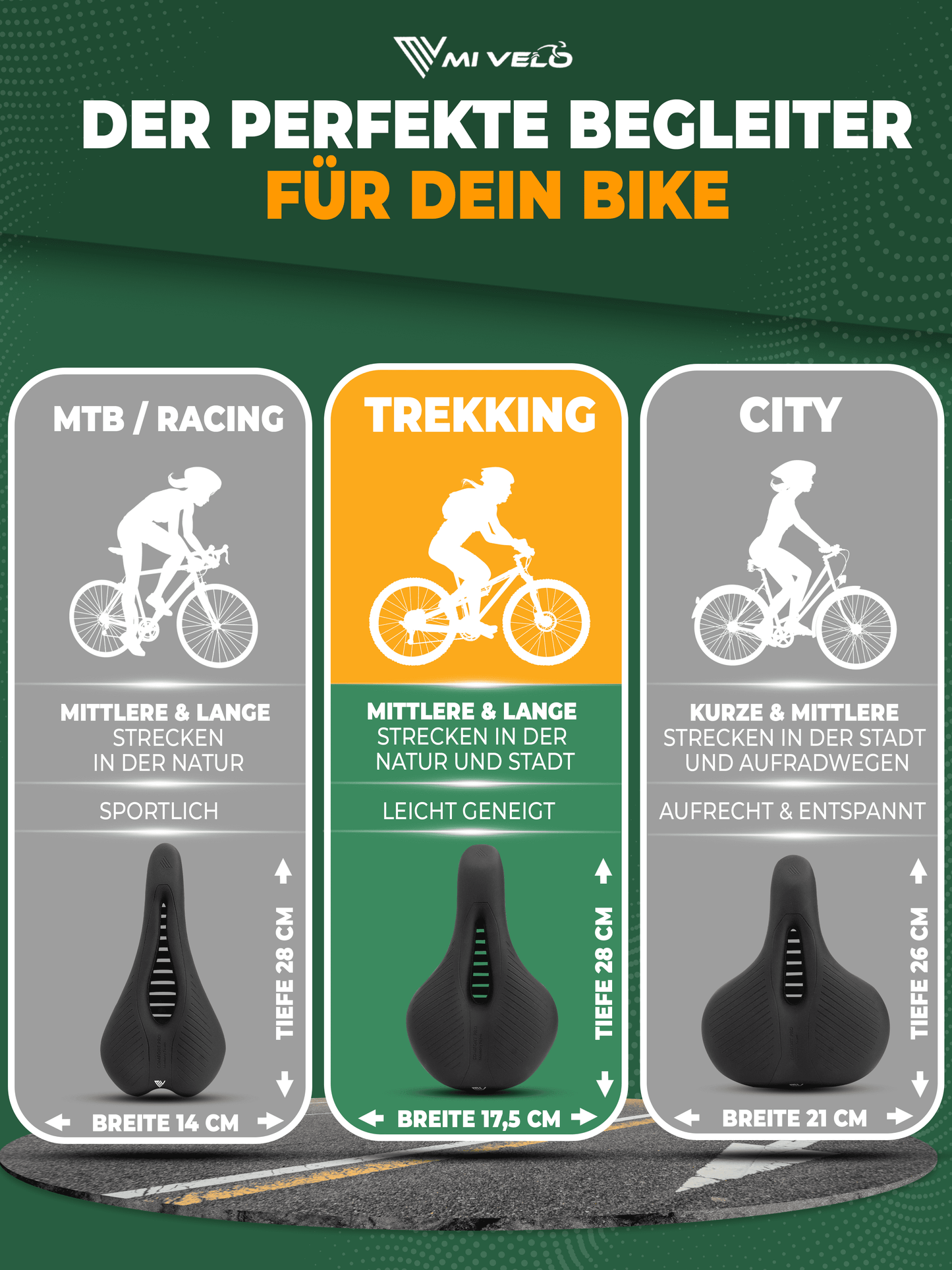 Bequemer Fahrradsattel Trekking