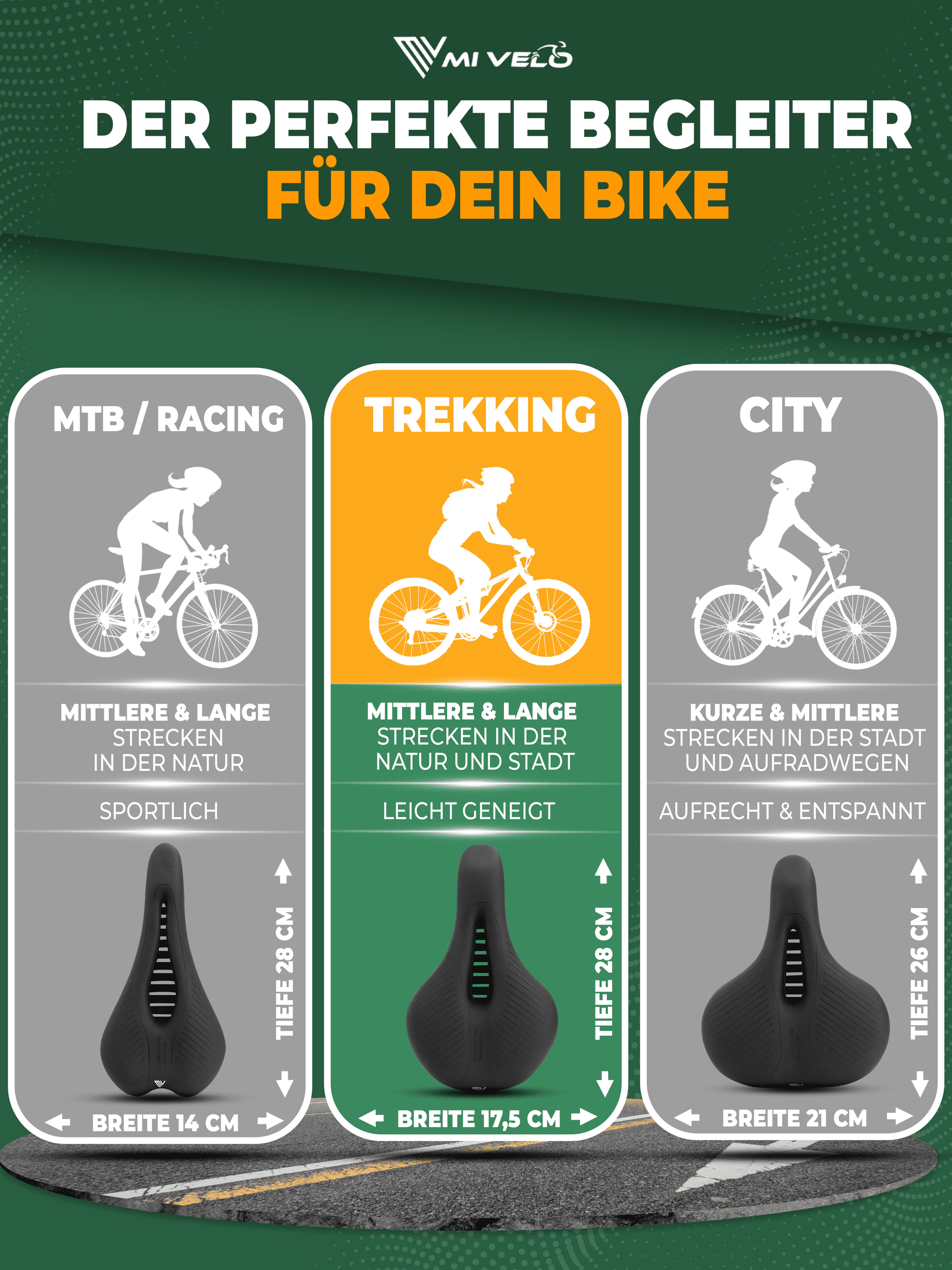 Bequemer Fahrradsattel Trekking
