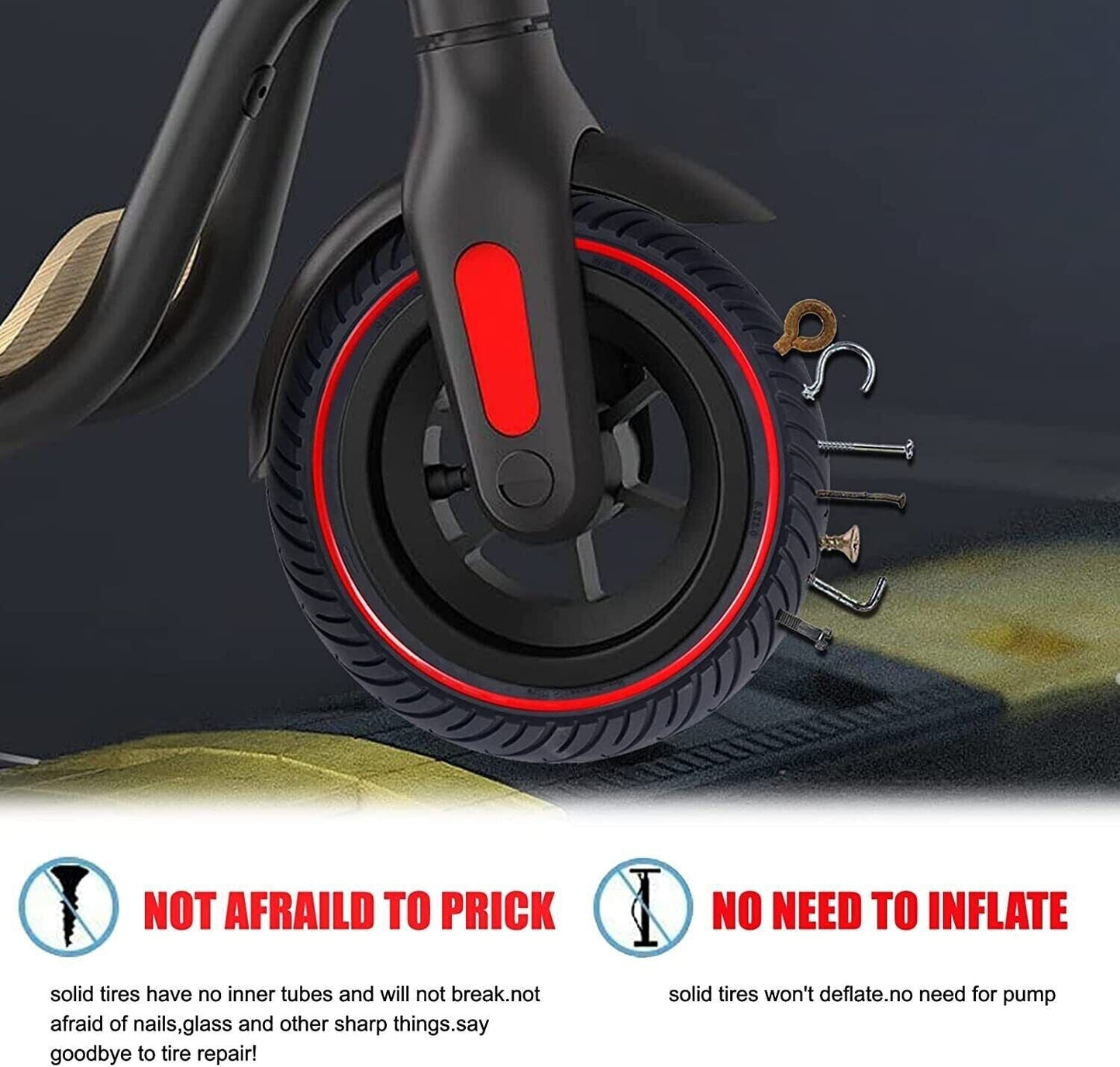 2x E-Scooter Vollgummi Reifen 8.5 x 2 Zoll Universal - MabeaMobility